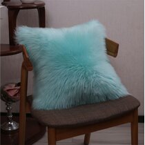 Light blue faux fur hot sale pillow